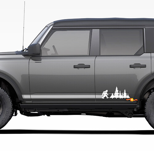 Paar Bigfoot Yeti Rocker Panel Side Decals Stickers voor Ford Bronco
