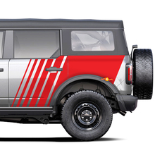 Stroboscoop vervagen grafische zijdestickers stickers voor Ford Bronco
 3