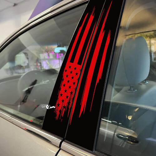 Verweerde Amerikaanse Vlag Deurstijl Vinyl Decal Set