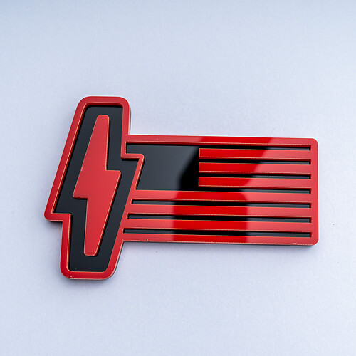 Ford 150 Lightning Amerikaanse vlag 3D-badge - Aangepaste spatbordbadges embleem rood en zwart
