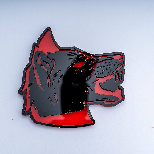 Wolf Head 3D Spatbord Achterklep Badge Embleem