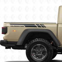 Gemerkt Achterzijstrips Vinyl Decal Kit voor Jeep Gladiator_2