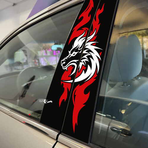 Wolf vlam pijler deuren auto sticker vinyl sticker wrap
