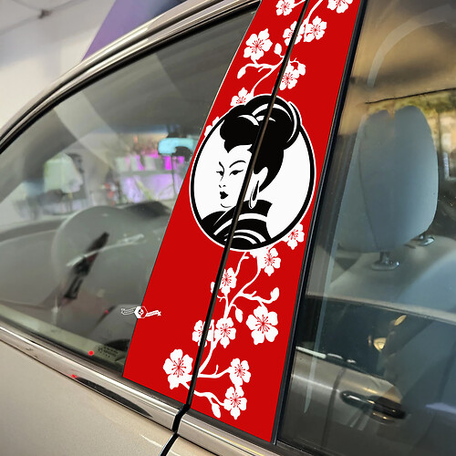Japanse stijl pijler deuren auto sticker vinyl sticker wrap
