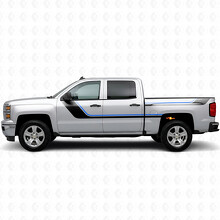 Sleek Bovenste Accent Deur- & Zijwanden Vinyl Strepen voor Chevrolet Silverado 1500 K2XX 2014-2019_3