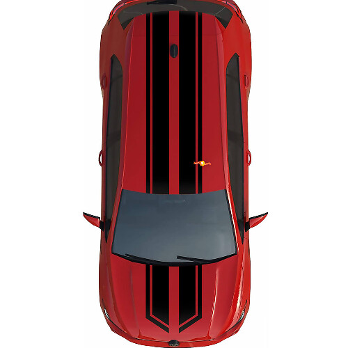 Vinylsticker dubbele strepen voor Volkswagen Golf R 7 Mk7R Gti
