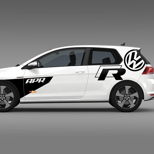 Zijkant ARP VW R vinylstickers voor Volkswagen Golf R GTI
