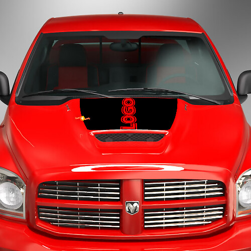 Blackout Custom Logo Motorkap Vinyl Sticker voor Dodge Ram