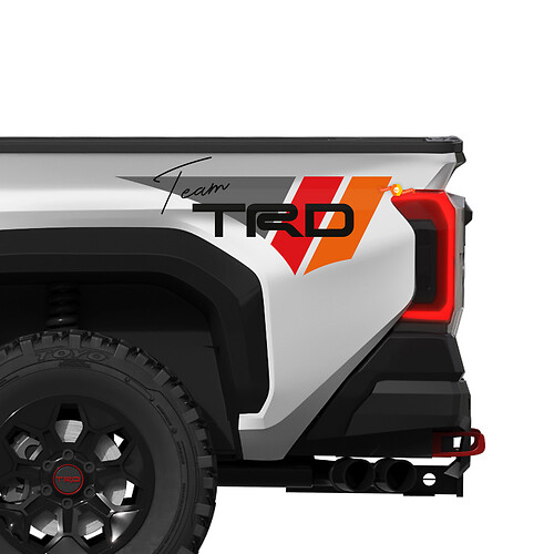 Toyota Vintage Retro Heritage TRD Team BedSide Decals Stickers Graphics
