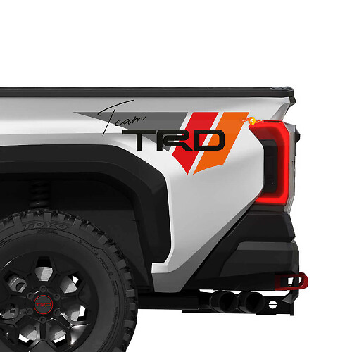 TRD Team Vintage Style Vinyl Stickers Set voor Toyota Tacoma Side Panels