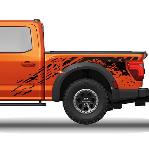 Ford Raptor Splash modderbed zijkant vinyl sticker grafische kit
