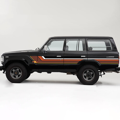 Retro Vintage Strepen TRD Zijdeuren Vinyl Decals Stickers voor Toyota Land Cruiser 60 SERIE
