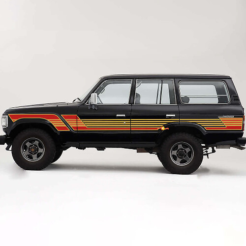 Retro Stijl Strepen Zij Vinyl Decal Kit voor Toyota Land Cruiser FJ60 FJ62 1982-91