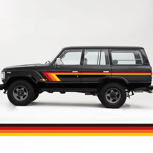 Retro Vintage Stripes Kit voor Toyota Land Cruiser FJ60
