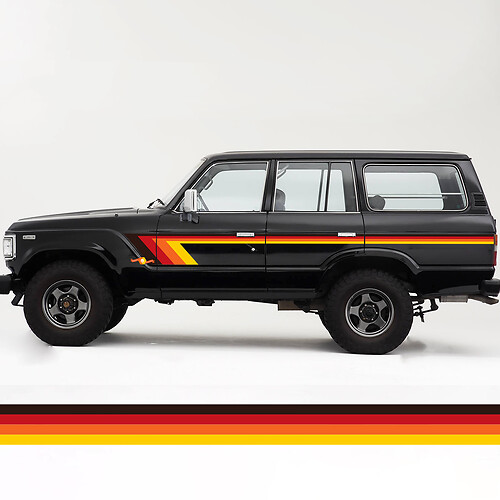 Toyota Land Cruiser FJ60 retro vintage strepenset
