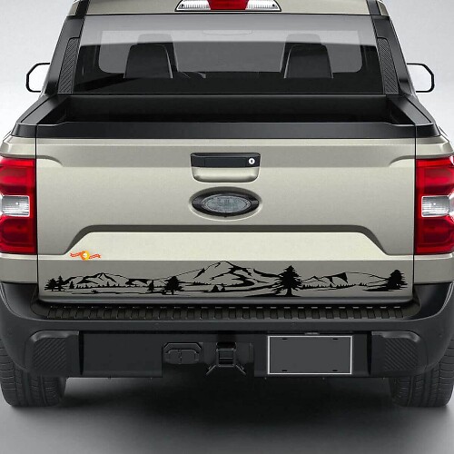 Musclecar Maverick Mountain achterklep streep grafische stickers stickers
