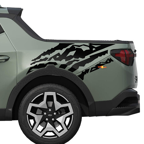 Fender Bed Side Mud Splash Vinyl Stickers Decal Grafische kit geschikt voor Hyundai Santa Cruz
