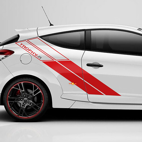 Achterzijde strepen Renault Megane 3 RS Trophy R vinyl stickers stickers
