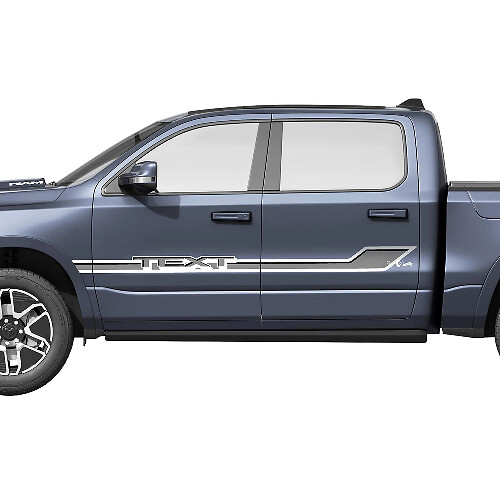 Aangepast Deur Zijstrips Vinyl Stickers Kit voor Dodge Ram 1500 REV
