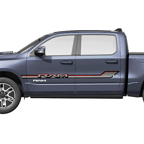 Zijdeuren Strepen Vinyl Decals Stickers Graphics 2 voor Dodge Ram 1500 REV