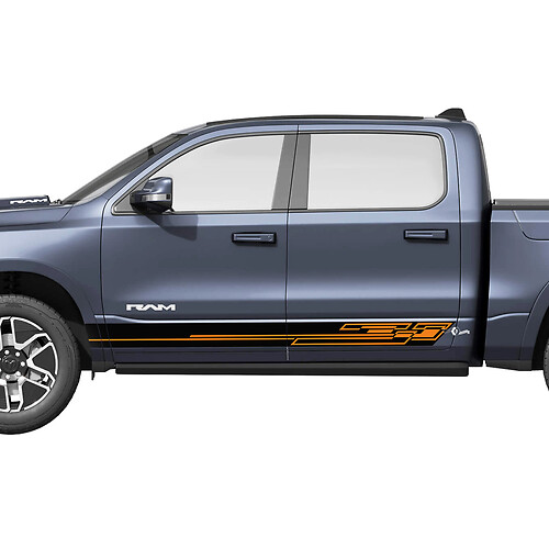Side Rocker Panel Stripes Modern voor Dodge RAM 1500 REV Vinyl Decals Stickers Graphics 2
