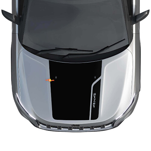 4x4 Blackout-stijl motordek vinylsticker voor Jeep Compass