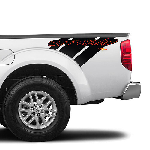 2X Nissan Frontier Off Road Bed Truck Auto Vinyl Beide Side Stickers Decals Graphics
