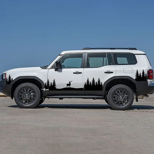 Toyota Land Cruiser natuur scène herten Moose deuren Accent strepen stickers Vinyl Stickers afbeelding
