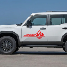 Toyota Land Cruiser natuur scène bergen deuren stickers Vinyl Stickers afbeelding
 2