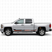 Geruite Racing Deur- en Rocker Panel Vinyl Strepen voor Chevrolet Silverado 1500 K2XX 2014-2019_2