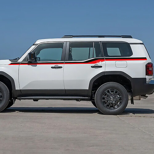 Toyota Land Cruiser zijdeuren Accent strepen stickers Vinyl Stickers grafisch 2 kleuren
