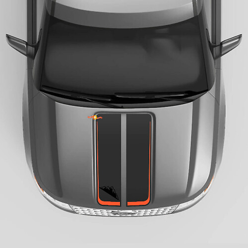 Twin Stripes Motorkap Vinyl Stickers voor Musclecar Explorer ST Timberline XLT Platinum King Ranch