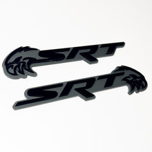 SRT Trackhawk 3D-badge zwart versus grijs spatbordbadges embleem 2
 4