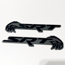 SRT Trackhawk 3D-badge zwart versus grijs spatbordbadges embleem 2
 5
