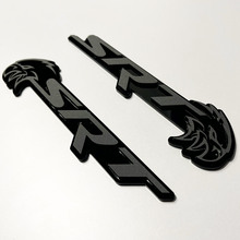 SRT Trackhawk 3D-badge zwart versus grijs spatbordbadges embleem 3
 4
