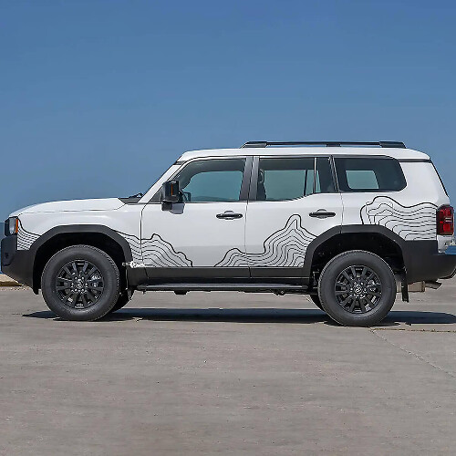Toyota Land Cruiser zijdeuren topografische kaart stickers Vinyl Stickers afbeelding
