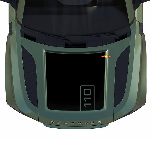 Blackout Motorkap Vinyl Decal voor Land Rover Defender 110