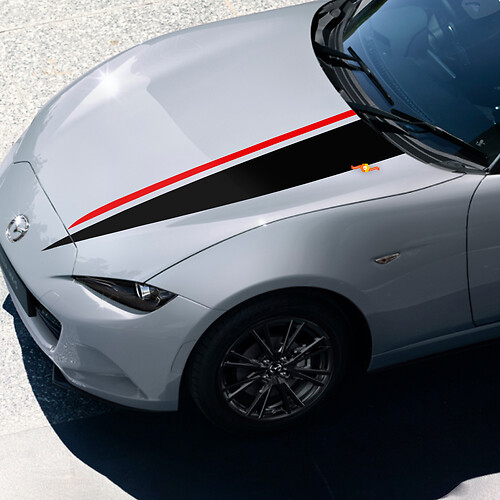 Mazda MX-5 Miata Hood Roadster Stripe Decal Sticker - Aangepaste vinylsticker 2
