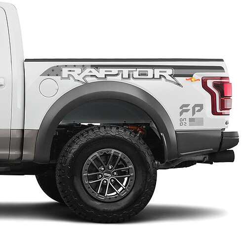 Ford Raptor F150 FP Achterkwart Amerikaanse vlag Vinyl Decals Stickers
