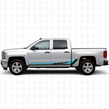 Retro Mountain Wave Deur- & Rockerpaneel Vinyl Strepen voor Chevrolet Silverado 1500 K2XX 2014-2019_2