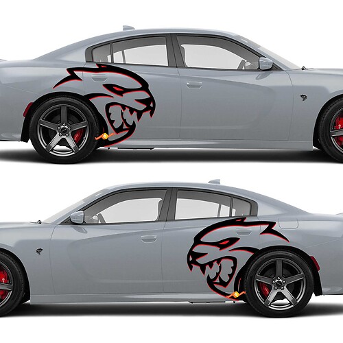 Enorme twee kleuren Hellcat Red Eye Side Decals Stickers voor Dodge Challenger Redeye of Charger Widebody
