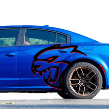 Enorme twee kleuren Hellcat Red Eye Side Decals Stickers voor Dodge Challenger Redeye of Charger Widebody
 2
