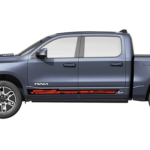 Zijdeuren strepen voor Dodge RAM 1500 REV vinyl stickers stickers graphics 2
