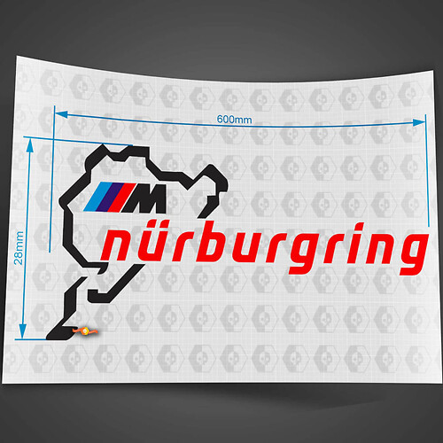 BMW Motorsport M Nürburgring Ring Hood body race vinyl sticker

