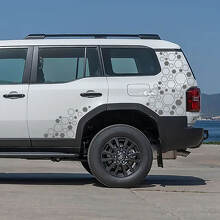 Honeycomb zij- en achterkwart vinylstickers voor Toyota Land Cruiser 2024_3