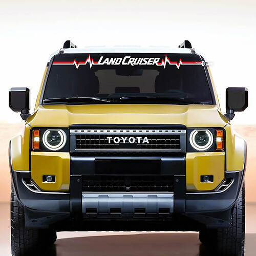 Toyota Land Cruiser voorruit hartpuls sticker vinyl stickers afbeelding

