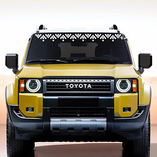 Toyota Land Cruiser voorruit sticker honingraat vinyl stickers afbeelding
