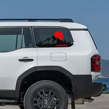 Toyota Land Cruiser topografische venster kant berg zonsondergang stickers vinyl stickers afbeelding
 3