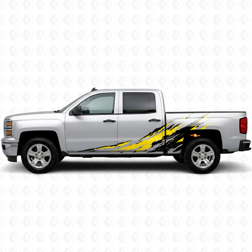 Verweerde Splash Deur & Zijwand Vinyl Strepen voor Chevrolet Silverado 1500 K2XX 2014-2019