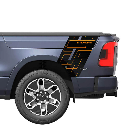 Achterzijde Truck Stripes Rocker voor Dodge RAM 1500 REV Vinyl Decals Stickers Graphics 3
